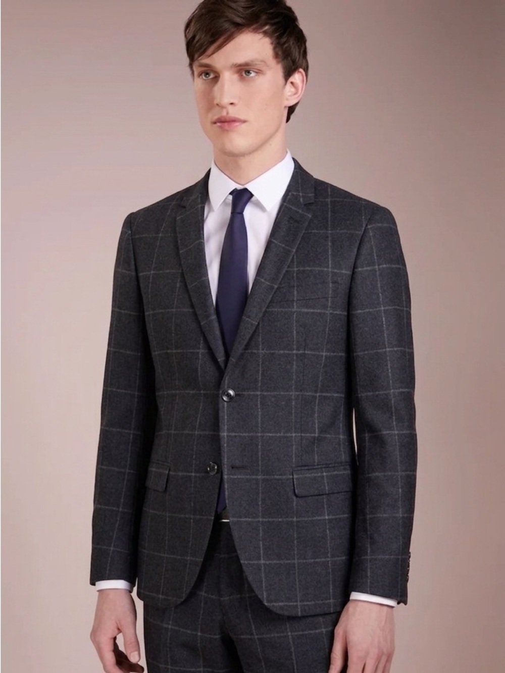 Tiger of Sweden Wool Blend Blazer Jacket Sport Coat Size 36 Navy Blue Check